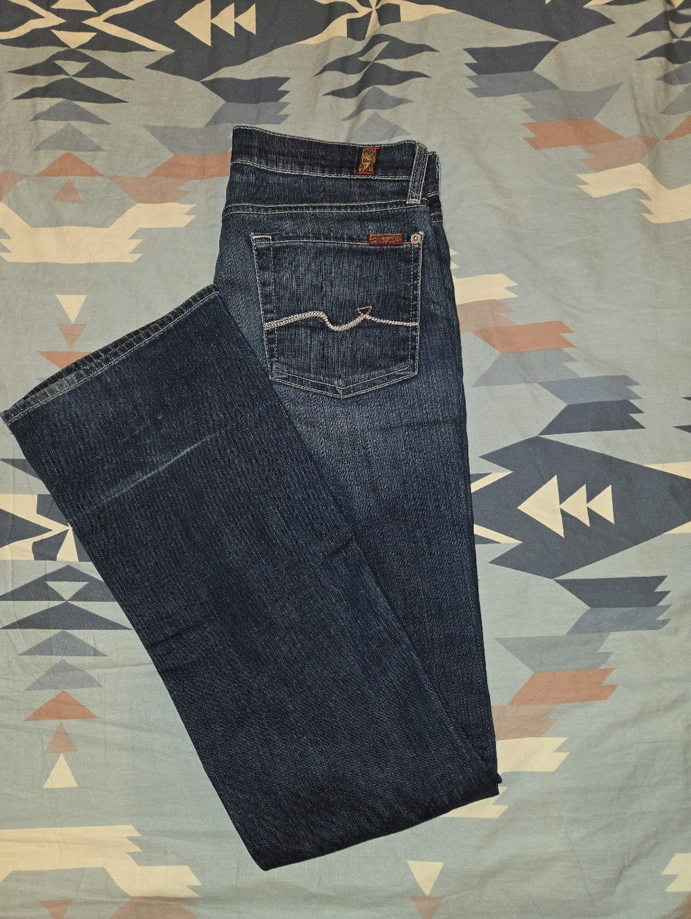 7 For All Mankind Bootcut Jeans in Medium Blue Wash Size: 27